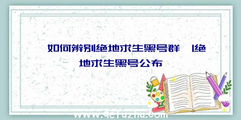 「如何辨别绝地求生黑号群」|绝地求生黑号公布